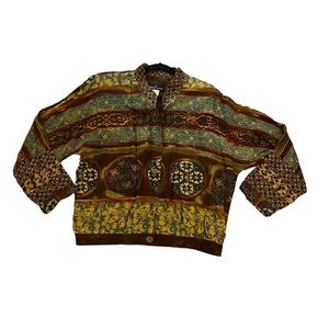 Carole Little Imported Rayon Fabric Made in USA Vintage Blouse Women's 14